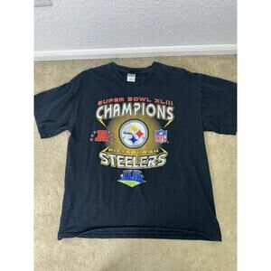 Men’s Large Cotton T-shirt Pittsburgh Steelers Superbowl XLIII Champions Vintage